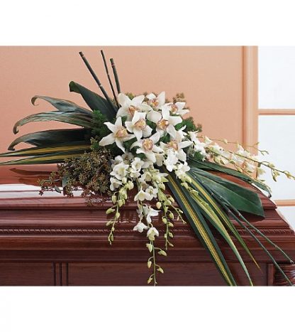 White Orchid Casket Spray (TF212-1)